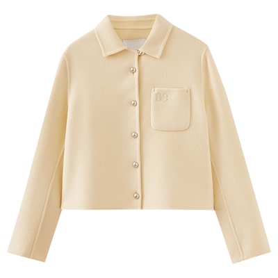 水云间短款双面毛呢外套女正肩羊毛大衣端庄美学穿搭2025秋冬新款