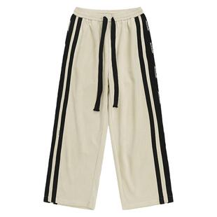 BJHG不计后果休闲裤子男款冬季新款美式潮运动直筒宽松阔腿长裤女