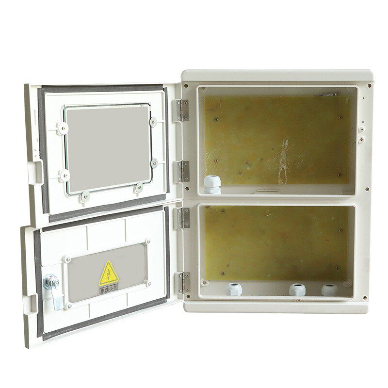 玻璃钢光伏配电箱塑钢户外双电源425**140光伏单相525电表箱