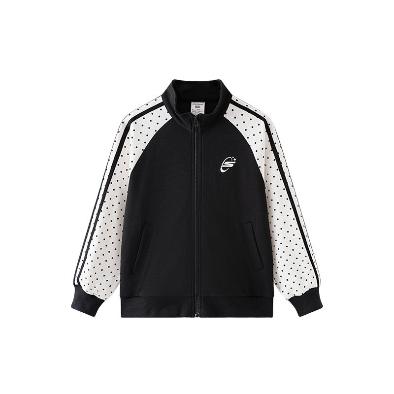 斯凯奇童装立领棒球服外套女童26秋季新波点百搭夹克SkechersKids 球嫩实拍商品图