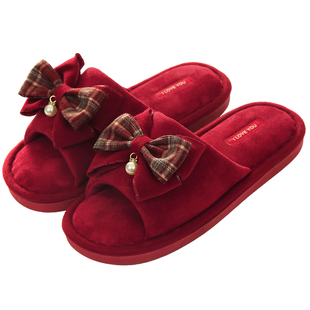 红色拖鞋结婚一对喜庆新婚用品大全2026新款夏季新娘陪嫁拖鞋情侣