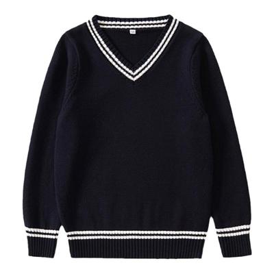 棉毛衣男女学院长袖套头针织衫