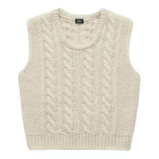 【现货】Thebarnnet韩国八奶麻花针织衫马甲圆领无袖毛衣外穿背心