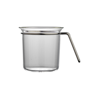 莫语 不锈钢把手玻璃杯原创设计 简约高硼硅耐热玻璃茶水杯啤酒杯