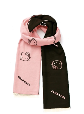 三丽鸥可爱正版HelloKitty双面围巾女秋冬保暖氛围感加厚百搭围脖