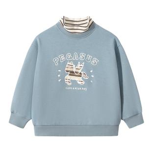 植木童装 儿童卫衣2025秋冬新款中大童卫衣上衣男童加绒卫衣