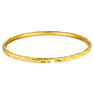 金至尊碎碎冰黄金手镯女足金999手环碎冰冰金镯子生日礼物送女友