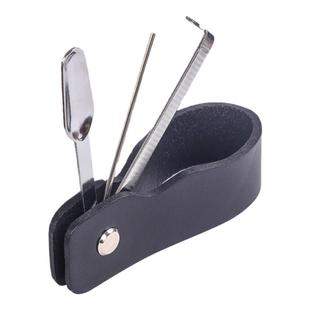 三用烟刀一牛皮便携单位烟斗座折叠不锈钢烟斗配件压棒真皮烟斗架