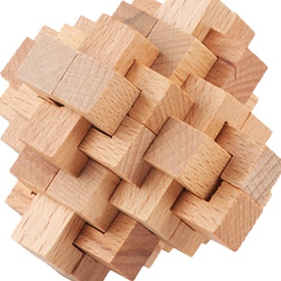 孔明锁儿童学生木制益智玩具套装九连环机关盒子智力解锁鲁班锁幼儿智力扣