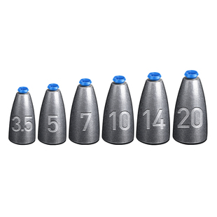 子弹铅塑心铅坠卡罗德州钓组套装路亚曲柄钩通心铅钓鱼远投配件7g