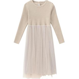 孕妇秋冬连衣裙秋冬新款打底针织衫中长款外穿毛衣仙气网纱裙子