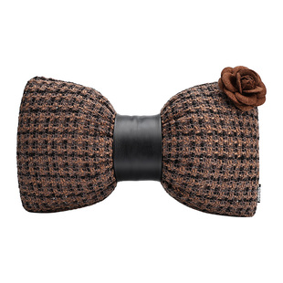 琥珀棕小香风汽车头枕女创意车载护颈枕车用枕头车内装饰用品大全