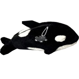 小虎鲸玩偶笔袋卡通毛绒绒文具袋高颜值可爱创意大容量文具收纳