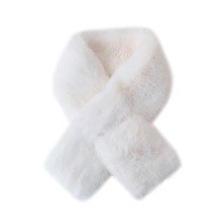 网红毛毛围巾女冬保暖仿皮草交叉围脖兔毛韩版百搭毛领加厚防风