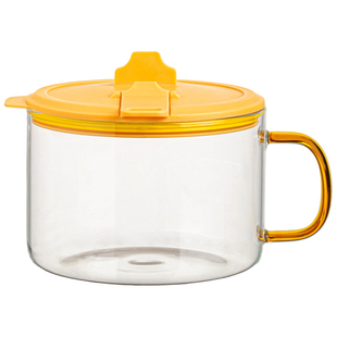 泡面碗玻璃碗带盖大号宿舍用学生家用耐高温餐具耐热汤碗水果碗