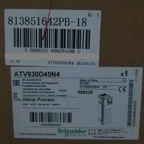 议价施耐德变频器ATV930D15N4 壁挂式,IP21,380V,15kW,标配制动单