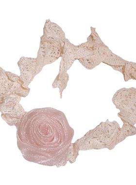 甜美纯欲风玫瑰花蕾丝项圈