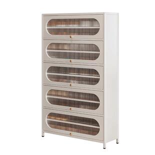 钢制鞋柜家用门口铁艺翻盖小户型储物柜一体置物架收纳省空间鞋架