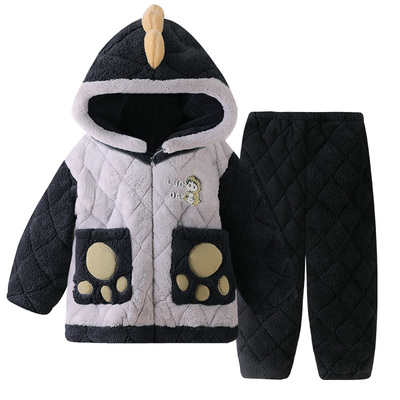 男冬季三层夹棉蜡笔小新家居服