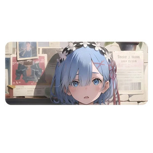 Re:Zero鼠标垫超大二次元桌垫电竞游戏键盘垫蕾姆动漫家用滑鼠垫