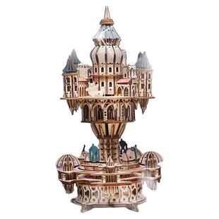 天空之城3D立体拼图八音盒手工DIY拼装模型情人节礼物送男生女生