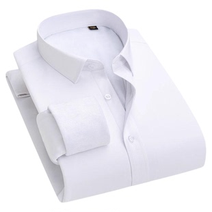 [加绒自发热]杉杉男士长袖衬衫抗皱翻领休闲男款衬衣免烫修身外套