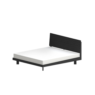 小写inner黑色实木床1米8双人主卧家用复古大板床单人排骨架床架