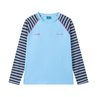 江南先生NewJNXS纯棉7A抑菌防螨虫撞色条纹插肩袖T恤春宽松上衣女