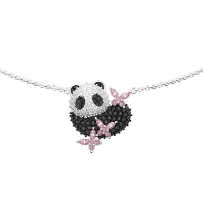 BENSHENG熊猫与蝴蝶中国风项链女