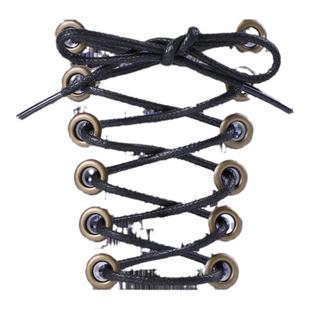 皮鞋鞋带男款黑色圆形打蜡商务马丁靴皮靴子长短咖啡棕色鞋绳女士