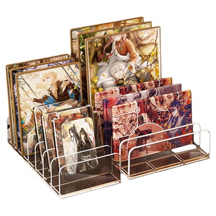 色纸吧唧展示架透明分格亚克力卡砖周边徽章流麻置物架谷子收纳盒
