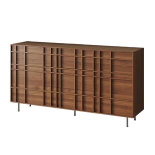 复古客厅靠墙餐边柜斗柜骨骼线装饰矮柜实木靠山抽屉置物柜中古风