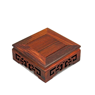 红木工艺品红酸枝正方台木雕刻奇石底座摆件茶壶交趾黄檀木托家居