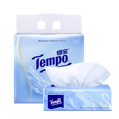 【会员派样】Tempo得宝Velvet臻享天鹅绒软抽体验装60抽*3包