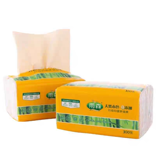 雨森竹浆本色十连包60抽家庭实惠装抽纸家用餐巾纸面巾纸