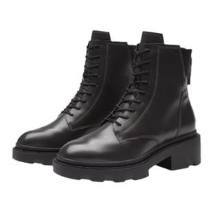 ASH艾熙女鞋厚底增高系带加绒短筒马丁靴户外露营靴AL324L22002