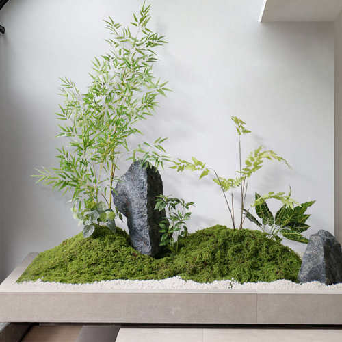 中式仿真竹子室内外装饰组合阳台庭院楼梯下造景假草坪绿植物园林