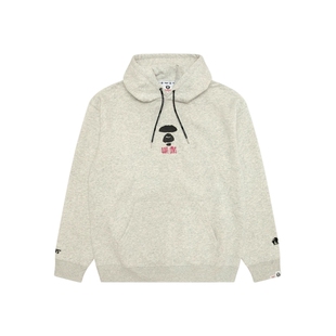 Aape旗舰店男装秋冬猿人字母印花休闲薄绒连帽卫衣D312XAP