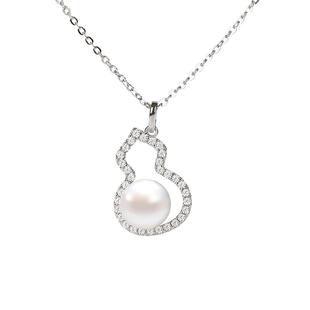 宫里上新葫芦珍珠项链女轻奢小众纯银吊坠锁骨链毛衣链生日礼物