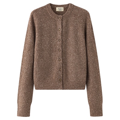 JCLP金纯良品 匠心花纱80羊绒开衫25新款圆领长袖针织衫上衣女