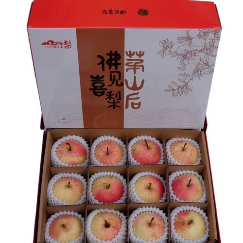北京平谷茅山后佛见喜梨礼盒装新鲜水果贡梨金海湖佛见喜红梨中果
