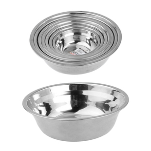 加厚不锈钢汤盆不锈钢盆汤碗小盆小碗单层加深学校食堂马斗配菜盆