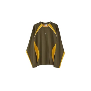 roaringwild a arch 咆哮野兽 深绿色 白色 嵌条拼接透气长袖T恤