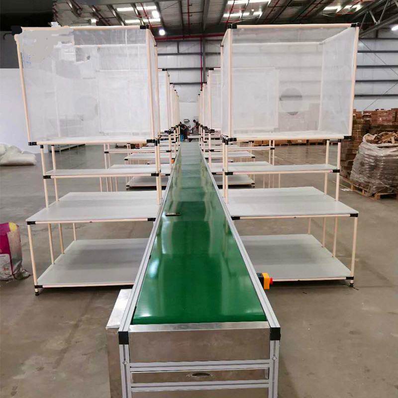 电商打包台精益管线棒物流快递分拣台云仓拣货捡货配货带网兜桌子