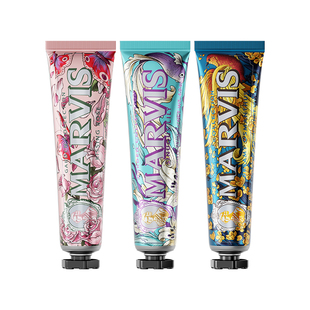 Marvis玛尔仕花园系列意大利进口牙膏套装75ml*3清新净澈牙龈护理