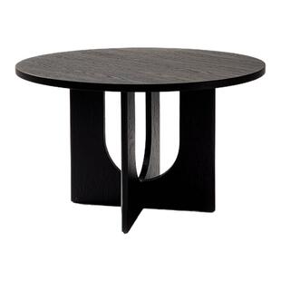 已夏布雷顿餐桌侘寂中古风实木餐桌设计师实木餐桌圆餐桌原木饭桌