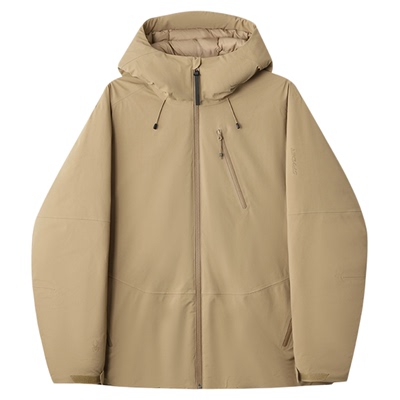 蜘蛛秋冬男子防风连帽硬壳羽绒服