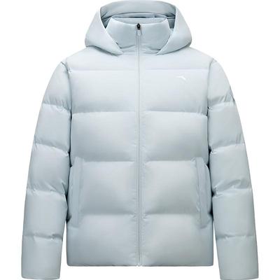 安踏面包羽绒女子短款连帽羽绒服