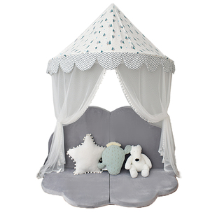 北欧风儿童帐篷游戏屋儿童房壁挂婴儿蚊帐床头装饰半月床幔读书角