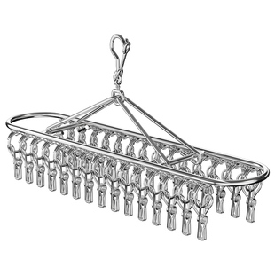 不锈钢晾晒架袜子多夹子阳台防风多功能圆形晾衣架晒内衣袜子神器